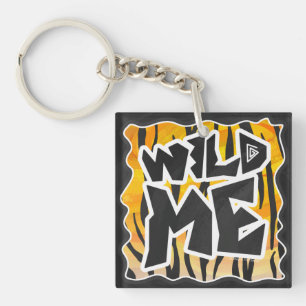 Wild Me Tiger Oranje en zwart Sleutelhanger