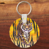 Wild Me Tiger Oranje en zwart Sleutelhanger (Voorkant)
