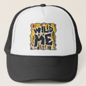 Wild Me Tiger Oranje en zwart Trucker Pet (Voorkant)