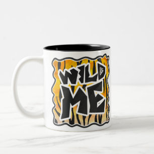 Wild Me Tiger Oranje en zwart Tweekleurige Koffiemok