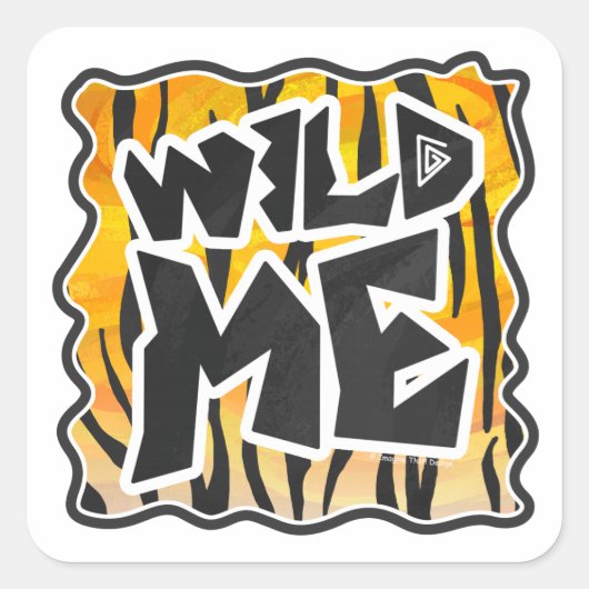 Wild Me Tiger Oranje en zwart Vierkante Sticker (Voorkant)