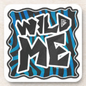 Wild Me Zebra Black en Blue Bier Onderzetter (Voorkant)