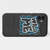 Wild Me Zebra Black en Blue Case-Mate iPhone Case (Achterkant (horizontaal))