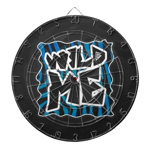 Wild Me Zebra Black en Blue Dartbord (Voorkant)