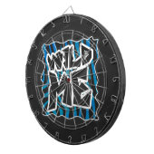 Wild Me Zebra Black en Blue Dartbord (Voorkant Rechts)