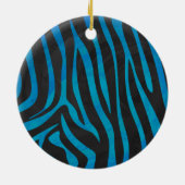 Wild Me Zebra Black en Blue Keramisch Ornament (Achterkant)