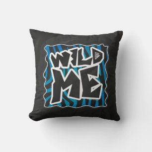 Wild Me Zebra Black en Blue Kussen
