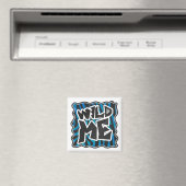Wild Me Zebra Black en Blue Magneet (Insitu (Vaatwasser))