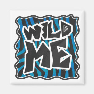 Wild Me Zebra Black en Blue Magneet