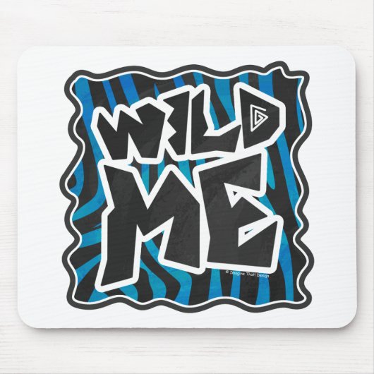 Wild Me Zebra Black en Blue Muismat (Voorkant)