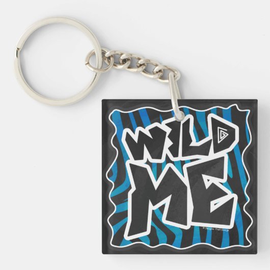 Wild Me Zebra Black en Blue Sleutelhanger (voorkant)