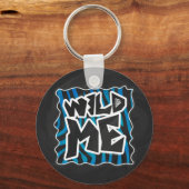 Wild Me Zebra Black en Blue Sleutelhanger (Voorkant)