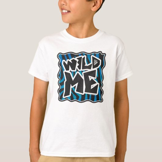 Wild Me Zebra Black en Blue T-shirt (Voorkant)