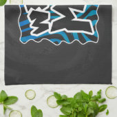 Wild Me Zebra Black en Blue Theedoek (Gevouwen)