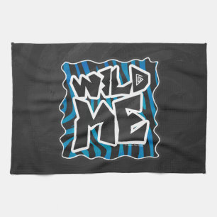 Wild Me Zebra Black en Blue Theedoek