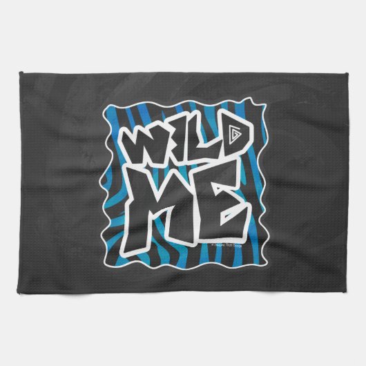Wild Me Zebra Black en Blue Theedoek (Horizontaal)