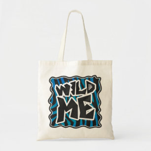 Wild Me Zebra Black en Blue Tote Bag