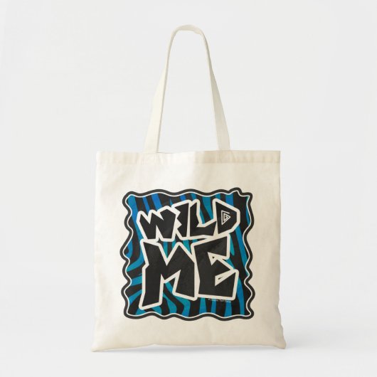 Wild Me Zebra Black en Blue Tote Bag (Voorkant)