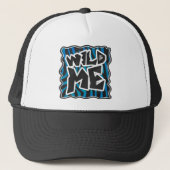 Wild Me Zebra Black en Blue Trucker Pet (Voorkant)