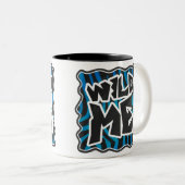 Wild Me Zebra Black en Blue Tweekleurige Koffiemok (Voorkant rechts)