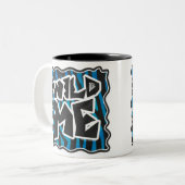 Wild Me Zebra Black en Blue Tweekleurige Koffiemok (Voorkant links)