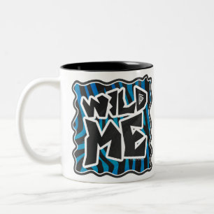 Wild Me Zebra Black en Blue Tweekleurige Koffiemok