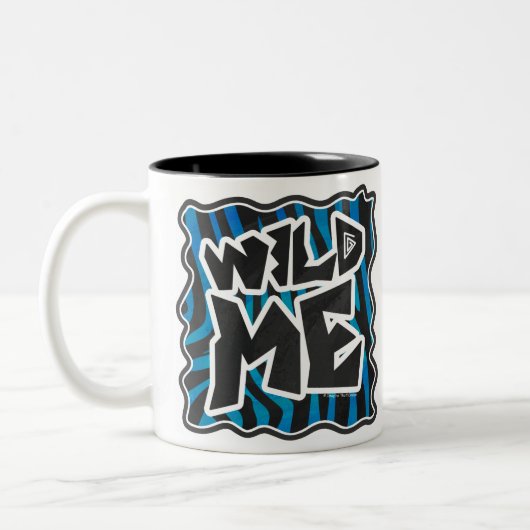 Wild Me Zebra Black en Blue Tweekleurige Koffiemok (Links)