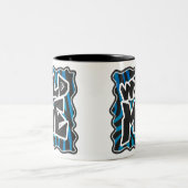Wild Me Zebra Black en Blue Tweekleurige Koffiemok (Center)