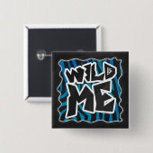 Wild Me Zebra Black en Blue Vierkante Button 5,1 Cm (Voorkant /achterkant)