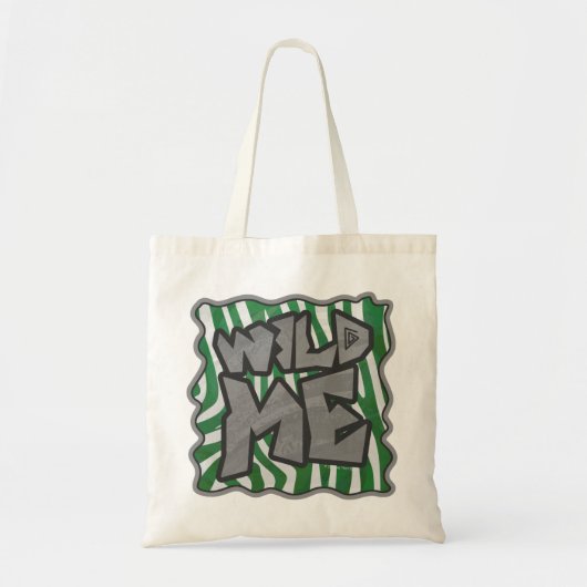 Wild Me Zebra Green en White Tote Bag (Voorkant)
