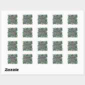 Wild Me Zebra Green en White Vierkante Sticker (Vel)