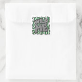 Wild Me Zebra Green en White Vierkante Sticker (Tas)