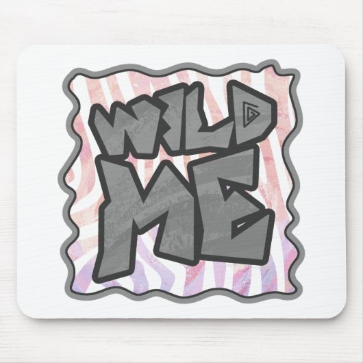 Wild me Zebra Roze en Wit Muismat (Voorkant)