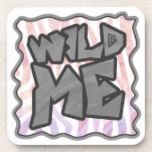 Wild me Zebra Roze en Wit Onderzetter (Voorkant)