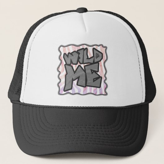 Wild me Zebra Roze en Wit Trucker Pet (Voorkant)