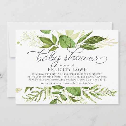 Wild Meadow Baby shower Invitation Kaart (Voorkant)