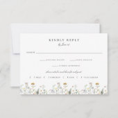 Wild Meadow Bloemen Bruiloft Maaltijd Keuze RSVP Kaartje (Voorkant)