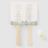 Wild Meadow Bloemen Huwelijksprogramma Handwaaier (Voorkant en achterkant)