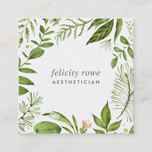 Wild Meadow | Botanisch Lijst Vierkante Visitekaartje (Voorkant)