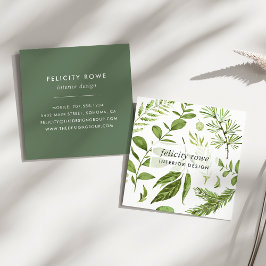 Wild Meadow | Botanische afdrukken Vierkante Visitekaartje