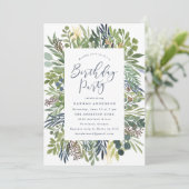 Wild Meadow | Botanische uitnodiging voor de geboo (Staand voorkant)