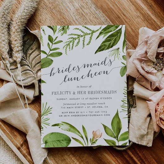 Wild Meadow Bridesmaids Luncheon Invitation Kaart