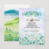 Wild Meadow Dank u bruiloft Kaart (Voorkant / Achterkant)