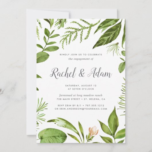 Wild Meadow Engagement Party Uitnodiging (Voorkant)