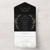 Wild Meadow Floral Wedding All In One Uitnodiging (Binnen)