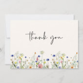 Wild Meadow Floral Wedding Bedankt Notitiekaartje (Voorkant)