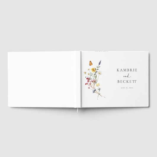 Wild Meadow Floral Wedding Gastenboek (Volledig)