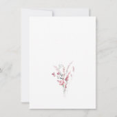 Wild Meadow Flower Dusty Roos Roze Minimal Wedding Kaart (Achterkant)