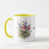 Wild Meadow Flowers met bewerkbare naam Mok (Links)