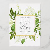 Wild Meadow Folie Save the Date Card Folie Uitnodiging (Voorkant)